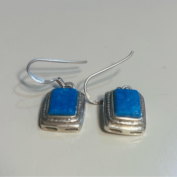 Pair 925 Silver earrings with natural stones. - Picture 3 of 10